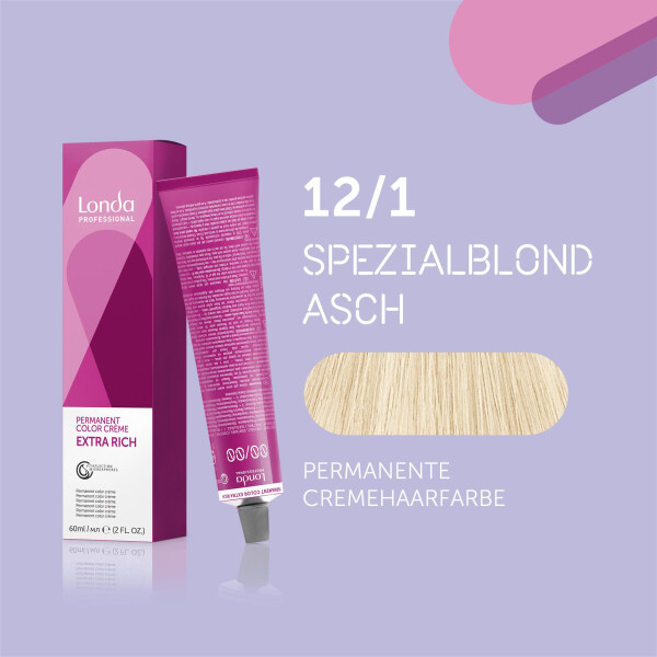 Londa Professional Extra Rich Cr&egrave;me Permanente Cremehaarfarbe 12/1 Spezialblond asch 60ml